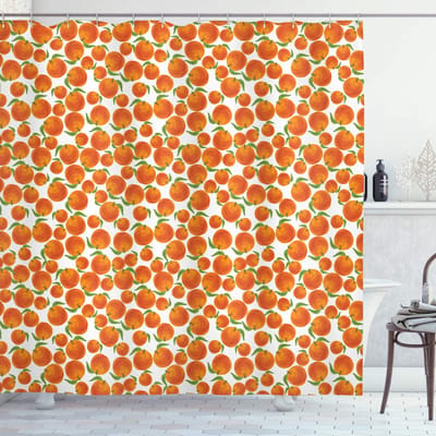 ABAKUHAUS Mandarine douchegordijn – Voorhang – 175x200 cm – Wasbaar & waterafstotend