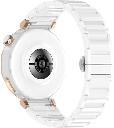 Stalen bandje - geschikt voor Garmin Venu 2s / 3s / 4 (41mm) / Vivoactive 4s / Forerunner 255s / 265s - Huawei Watch GT 5 Pro - 42mm / GT 6 / GT 5 / GT 4 - 41mm - keramiek - wit