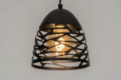 Lumidora Hanglamp 73253 - CELES - E27 - Zwart - Metaal - ⌀ 20 cm