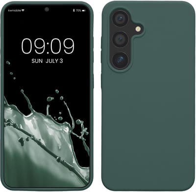 kwmobile telefoonhoesje geschikt voor Samsung Galaxy S25 - Hoesje met siliconen coating - Smartphone case in blauwgroen