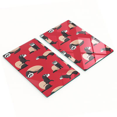 Multifunctionele decoratieve glazen borden met fretprint 2x30x52 cm