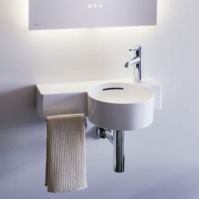LAUFEN Val hand wash basin 55 x 31.5 cm, shelf left, with 1 tap hole, with overflow H8152840001061