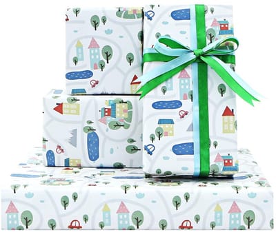 Allecto - Inpakpapier - Verjaardag - Set van 4 vellen - 50x75cm - Geschenkverpakking - Geschikt voor vrienden en familie - Wit