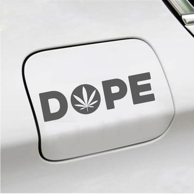 Bumpersticker - Dope - 4,5 X 17 - Antraciet
