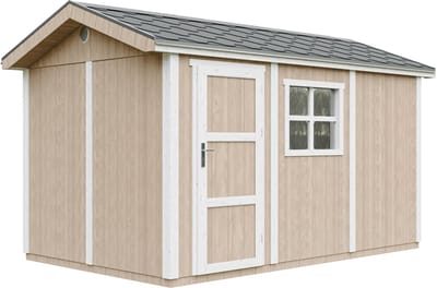 Timbela M914-TERRA BROWN - LP SmartSide Tuinhuis op houtbasis - 8,68 m² - 250x412xH252 cm - met vloer en verf