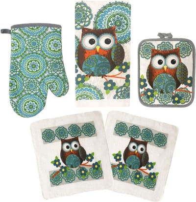 Set Ovenwanten en Pothouders met Keukentextiel - Hittebestendige Accessoires