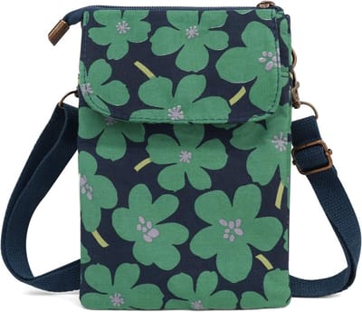 Kleine schoudertas voor dames met bloemenprint, ideaal voor reizen, winkelen en dagelijks gebruik, 5 handige zakken