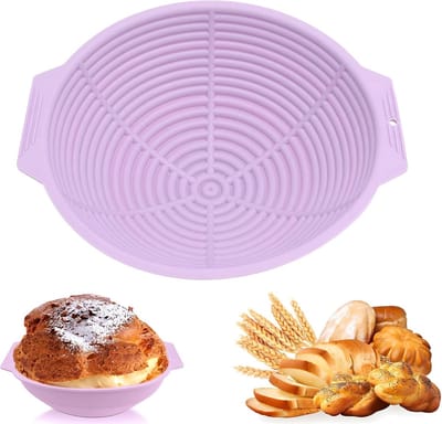 Siliconen broodmand - Zuurdesem fermentatiemand - Brood bakken thuis - Makkelijk schoon te maken - 249 cm breed - Paars