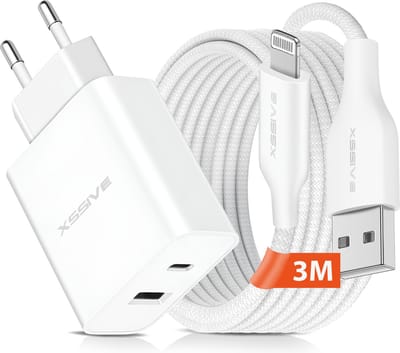 USB C Adapter 2 Poorten met geschikt voor USB naar Lightning Kabel 3 Meter