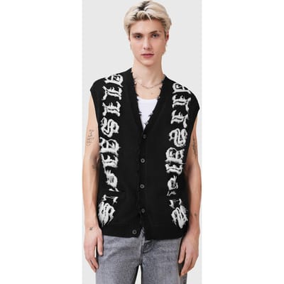 AllSaints Scripture Tank Black/ecru White Taglia: L | Giacche Outlet | Uomo | Bianco