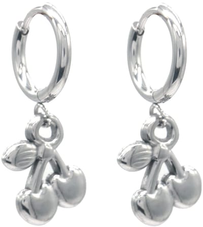 RVS Oorbellen Kersen - 3x1cm - Vrolijk Design