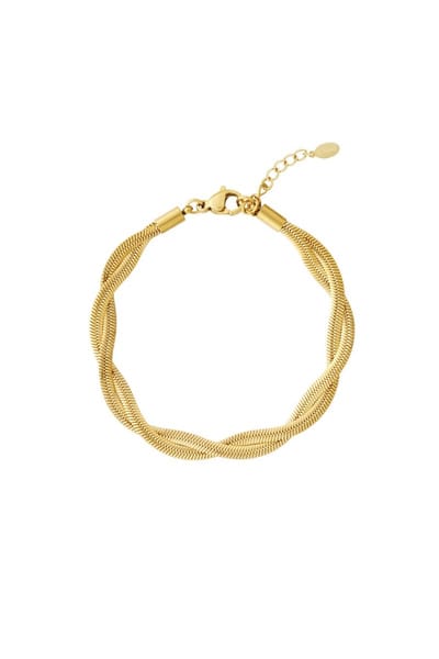 Yehwang - Armband Golden Twist- Goudkleur - Stainless Steel