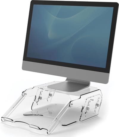 Fellowes Clarity Verstelbare monitor standaard - met documenthouder - transparant