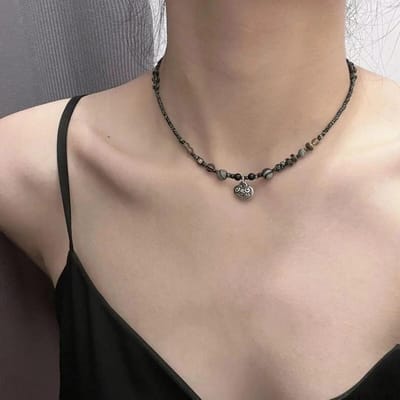 Ping An Lock handgemaakte bottenketting met retro kralenontwerpgevoel: Een kleine groepsketting met een nieuwe Chinese stijl