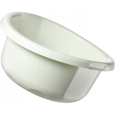 KADAX Kunststof kom, spoelbak in verschillende maten en kleuren, robuuste wasbak, universele kom, spoelbak voor badkamer, wasruimte (30 l, crème)