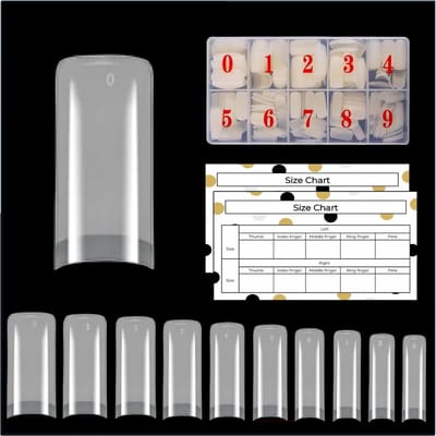 Goodbitz® - Nageltips - 500 stuks - Square - Nailtips - Nepnagels - Kunstnagels - Plaknagels - Nageltips naturel - Nagel tips naturel - Half cover Nailtips - Half cover nageltips - Nageltips 500 stuks - Nagel tips acryl