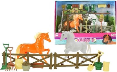 Toi-toys Speelset Kailey's Paardenstal 4-delig Bruin/wit