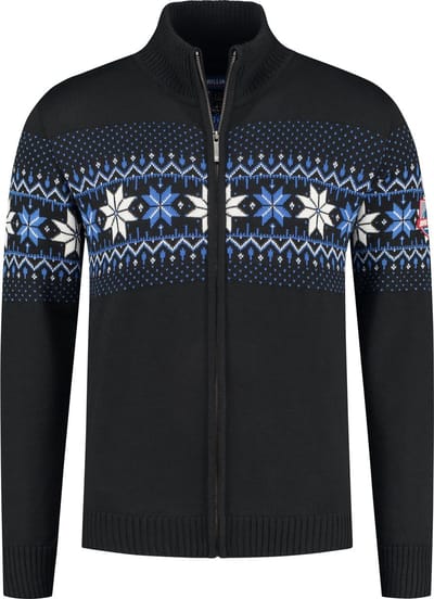 John Brillant Noors heren vest Merino - fijn gebreid - Merino wol - zwart