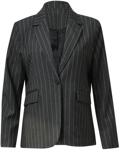 Smashed Lemon Grijs en wit pinstriped blazer |