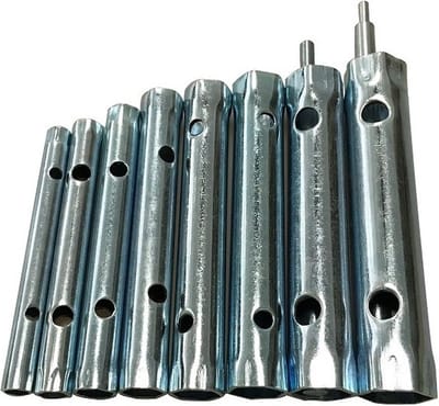 Pijpsleutelset met 2 Wringstaven - 6-22 mm - 10-delig