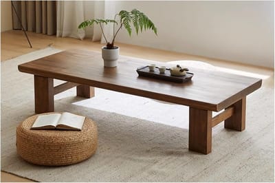 Houten salontafel - Lage bijzettafel - Balkon thee moment - Waterdicht tafelblad - Verschillende maten