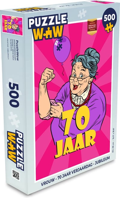 Puzzel Vrouw - 70 Jaar verjaardag - Jubileum - Legpuzzel - Puzzel 500 stukjes
