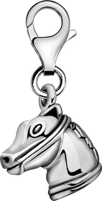 Quiges – Charm – Hanger - 3D Paard - Verzilverd - karabijnslot - geschikt - voor - Bedelarmband - QHC066