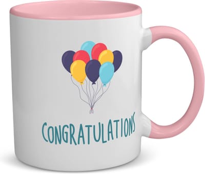 Akyol - congratulations koffiemok - theemok - roze - Felicitatie - iemand die iets heeft behaald of jarig is - verjaardagscadeau - cadeau - kado - geschenk - verjaardag - gefeliciteerd - 350 ML inhoud