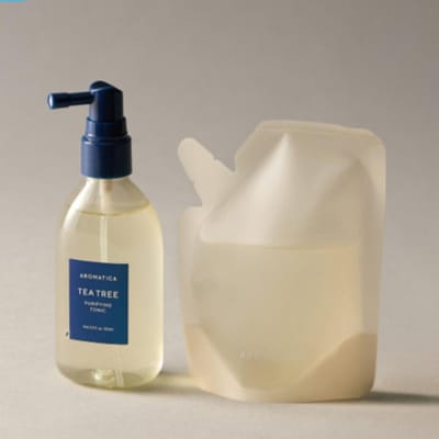 AROMATICA Rozemarijn Hoofdhuid Scaling Tonic Set (100ml + 100ml Navulling) Anti-haaruitval Koelende Spray TEATREE