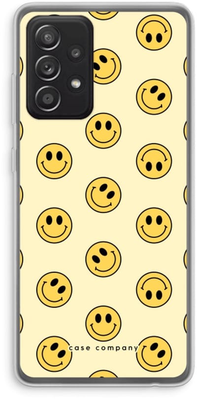 Hoesje geschikt voor Samsung Galaxy A52 hoesje - Smiley N°2 - Soft Cover Telefoonhoesje - Bescherming aan alle Kanten en Schermrand