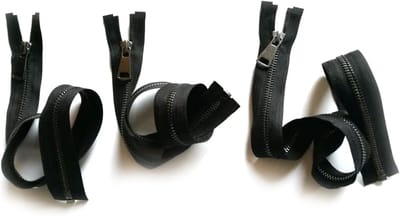 3x Rits 60cm Metalen Deelbare Tanden Naaien Accessoires Jas Jassen Jassen Zilver Zwart