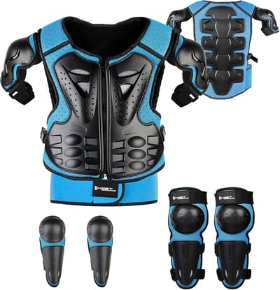 Kinderen Beschermingsset - Veiligheidsuitrusting Set - Actief Buitenspelen - Ademende Constructie - Complete Set - Rood Zwart Blauw