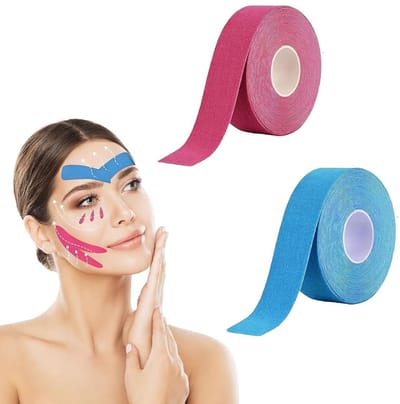 Dailygoods- Rimpelpleisters 2 stuks - Gezichtsliftingtape - Hypoallergeen - Huidversteviging - Rimpelvermindering - 2,5 cm x 5 m - Gezichtstape