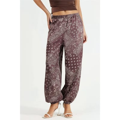 Geprinte Baggy Fit Elastische Leggings met Zakken