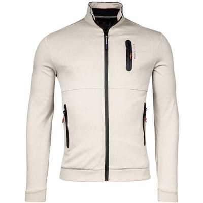 Baileys Vest Sweat Cardigan Zip Doubleface Interlock Beige / male