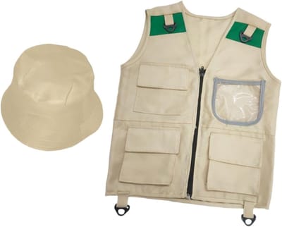 Kinder Avontuurset - Verkleden Kostuum - Buiten Spelen - Stimuleert Verbeelding - Vest 48x38cm Hoed 31x19cm