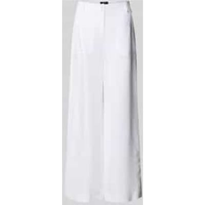 wide fit stoffen broek van viscosemix met linnen-aandeel