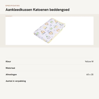 Dailygoody - Aankleedkussen - Katoenen beddengoed - Draagbaar en comfortabel - Geel - Veilig verschonen - Voor baby's en peuters - Geschikt voor kinde...