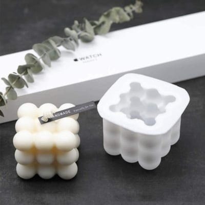 3D Kubus Siliconen Kaarsvorm DIY Kristal Epoxy Vorm Kleine Ronde Bal Zeepvormen Kaarsen Maken Gereedschap Handwerk Decor Benodigdheden gray