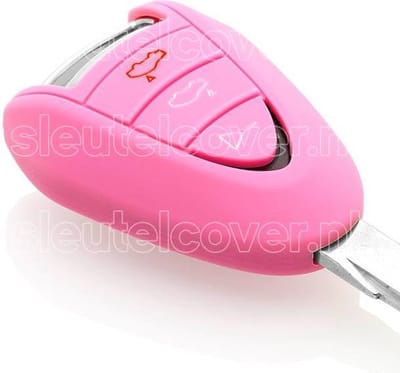 Autosleutel Hoesje geschikt voor Porsche - SleutelCover - Silicone Autosleutel Cover - Sleutelhoesje Roze