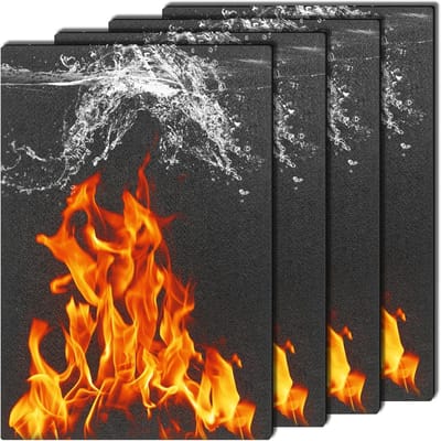 Set van 4 Lasdekens, Vlamvertragend Materiaal, 30 x 20 x 0,5 cm, Hittebestendige Isolatie, Brandwerende Mat voor Grill en Kachel, Tot 980 Graden Celsius