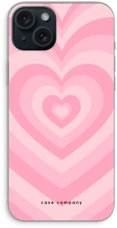 Case Company® - Hoesje geschikt voor iPhone 15 Plus hoesje - Hart Roos - Soft Cover Telefoonhoesje - Bescherming aan alle Kanten en Schermrand