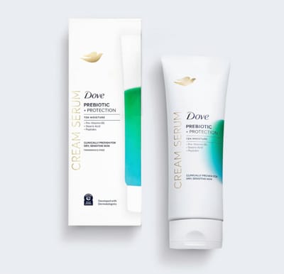 Dove Body Cream Serum Prebiotic + Protection 236ml – Intensieve Hydratatie voor Droge en Gevoelige Huid met Pro-Vitamine B5, Peptiden & Stearinezuur