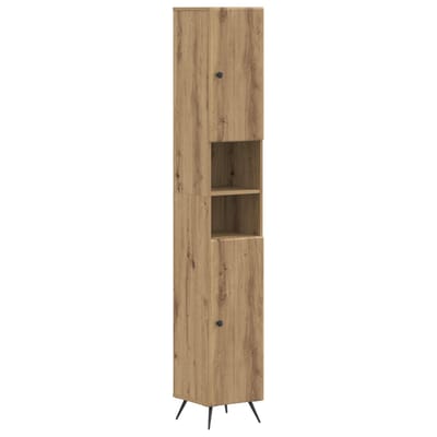 vidaXL - Badkamerkast - met - Open - Plank - BREDA - Oud - hout - 30 - x - 31 - x - 190 - cm
