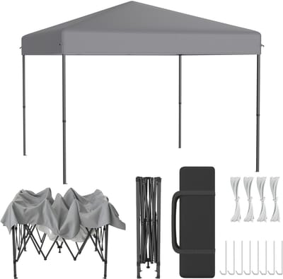 POP-UP Partytent Tuinpaviljoen 3x3 m – Inklapbaar Paviljoen – UV- en Spatschermend – Inclusief Draagtas – Grijs