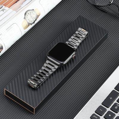 Strap-it Premium titanium band - geschikt voor Apple WatchSeries 1/2/3/4/5/6/7/8/9/10/11/SE/SE2/SE3/Ultra (2/3) - afmetingen 42mm / 44mm / 45mm / 49mm (grafiet)
