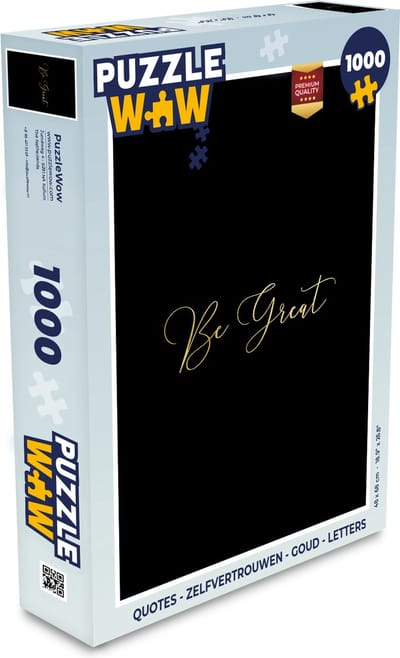 Puzzel Quotes - Zelfvertrouwen - Goud - Letters - Legpuzzel - Puzzel 1000 stukjes volwassenen