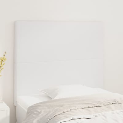 vidaXL - Hoofdbord - wit - 80x5x118/128 - cm - kunstleer
