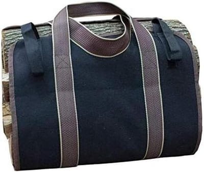 Houttas - Draagbare Opberger - Haardhout Vervoeren - Sterk Oxford Doek - 91x40 cm - Zwart