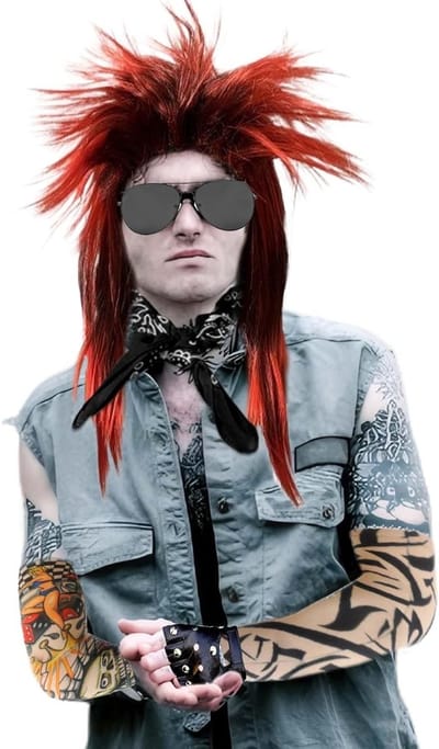 Blonde Mullet Perücke voor Mannen en Vrouwen, Perfect voor Rock Star Feestjes, Carnaval en Halloween Cosplay Accessoire